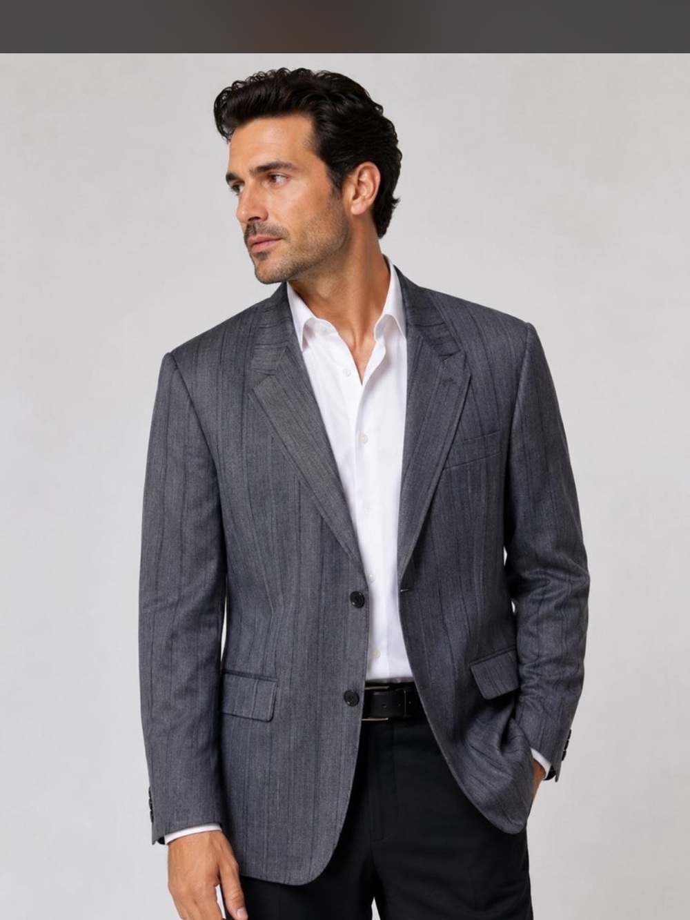 Vintage Christian Dior Monsieur Grey Pinstripe Wool Blazer 40R Gayfers
